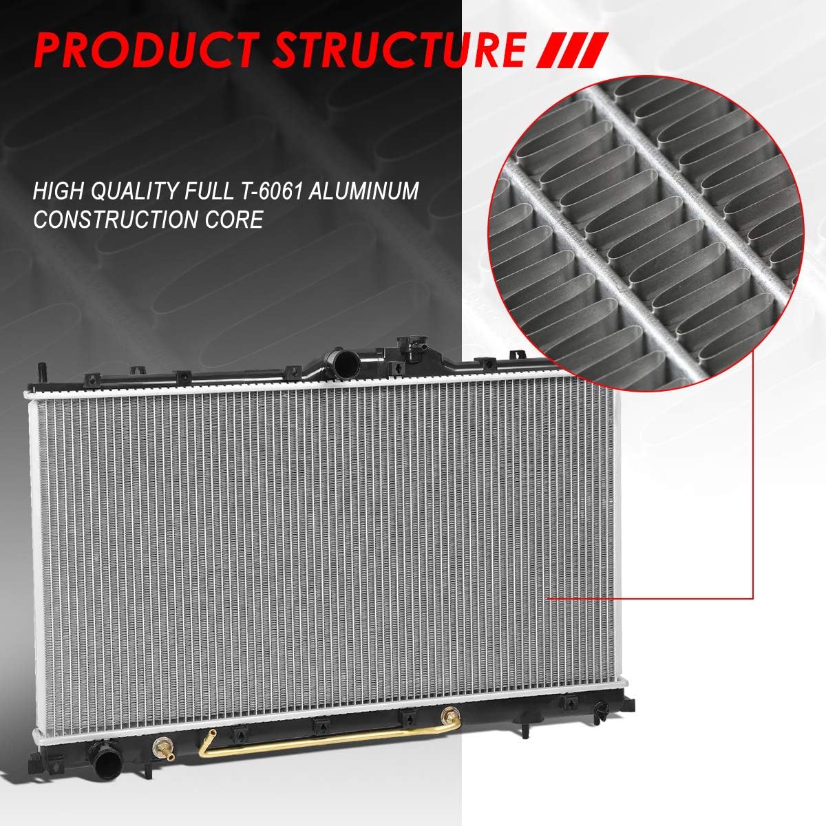 Auto Dynasty Radiator Compatible with 04-12 Mitsubishi Galant L4 V6 AT/MT, DPI 2723 Factory Style 1-Row Cooling Radiator, Aluminum Core