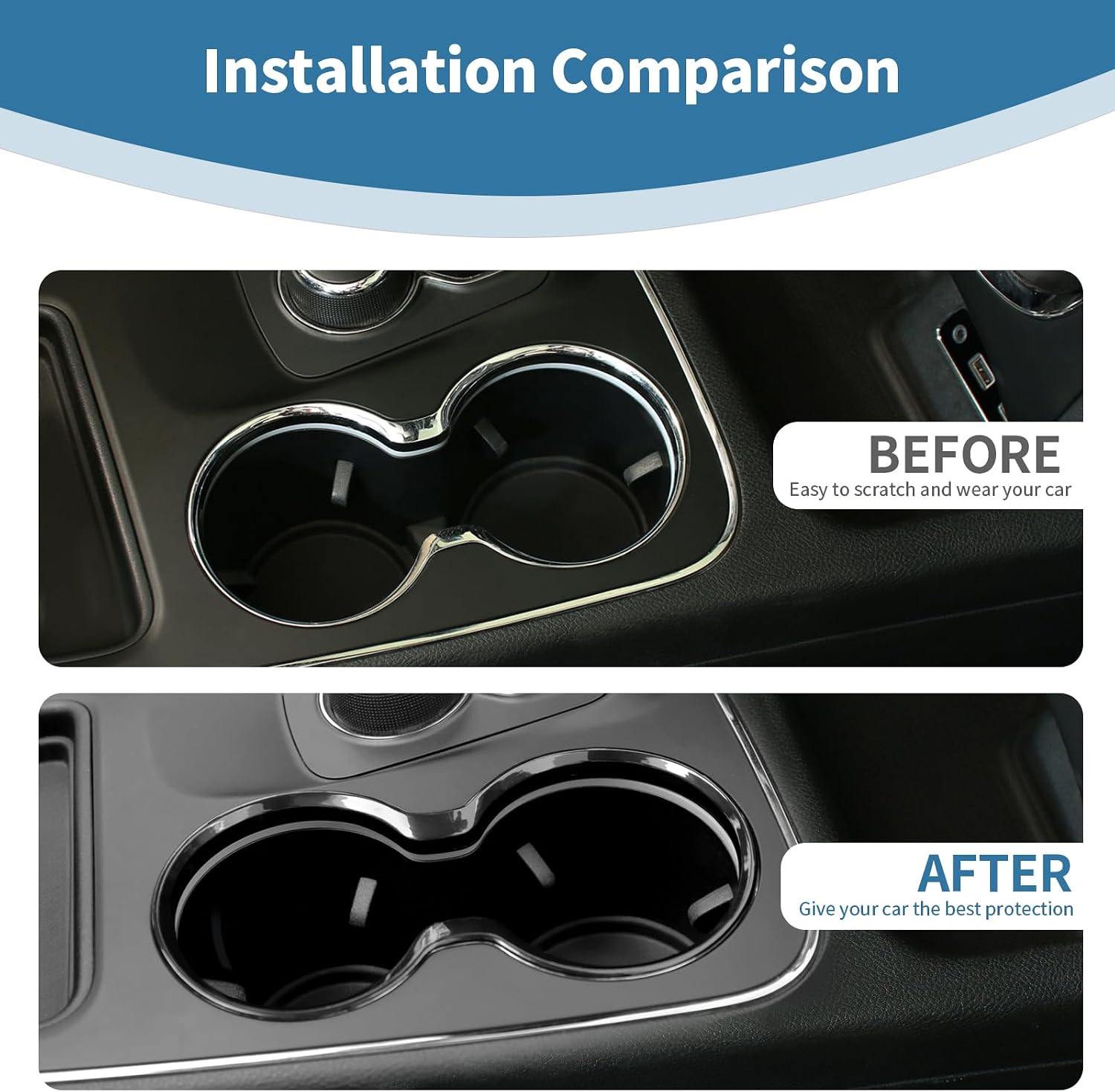 for Durango Front Cup Holder Trim Cover for Dodge Durango 2011-2020 Black Interior Accessories 1pc
