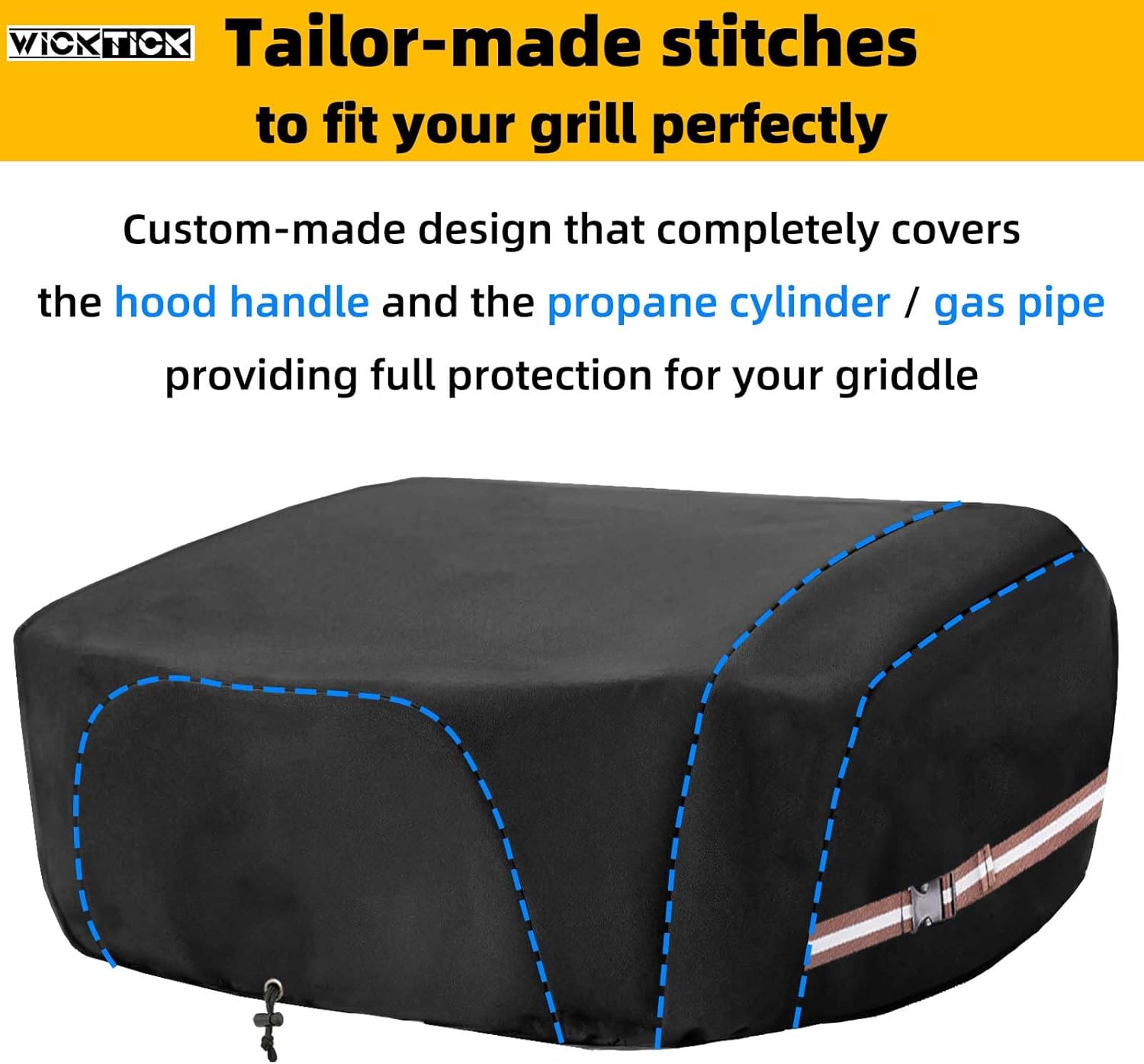 WICKTICK Griddle Cover for Blackstone 22 inch Tabletop Griddle with Hood, Full Coverage Propane Fuel Cylinder, Waterproof 600D Heavy Duty Grill Covers Outdoor BBQ Grilling Accessories