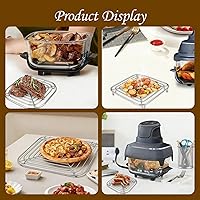 Vista 3 de Rejilla para freidora de aire Ninja Crispi para 4QT Ninja Crispi, piezas de repuesto para freidora de aire, acero inoxidable de grado alimenticio