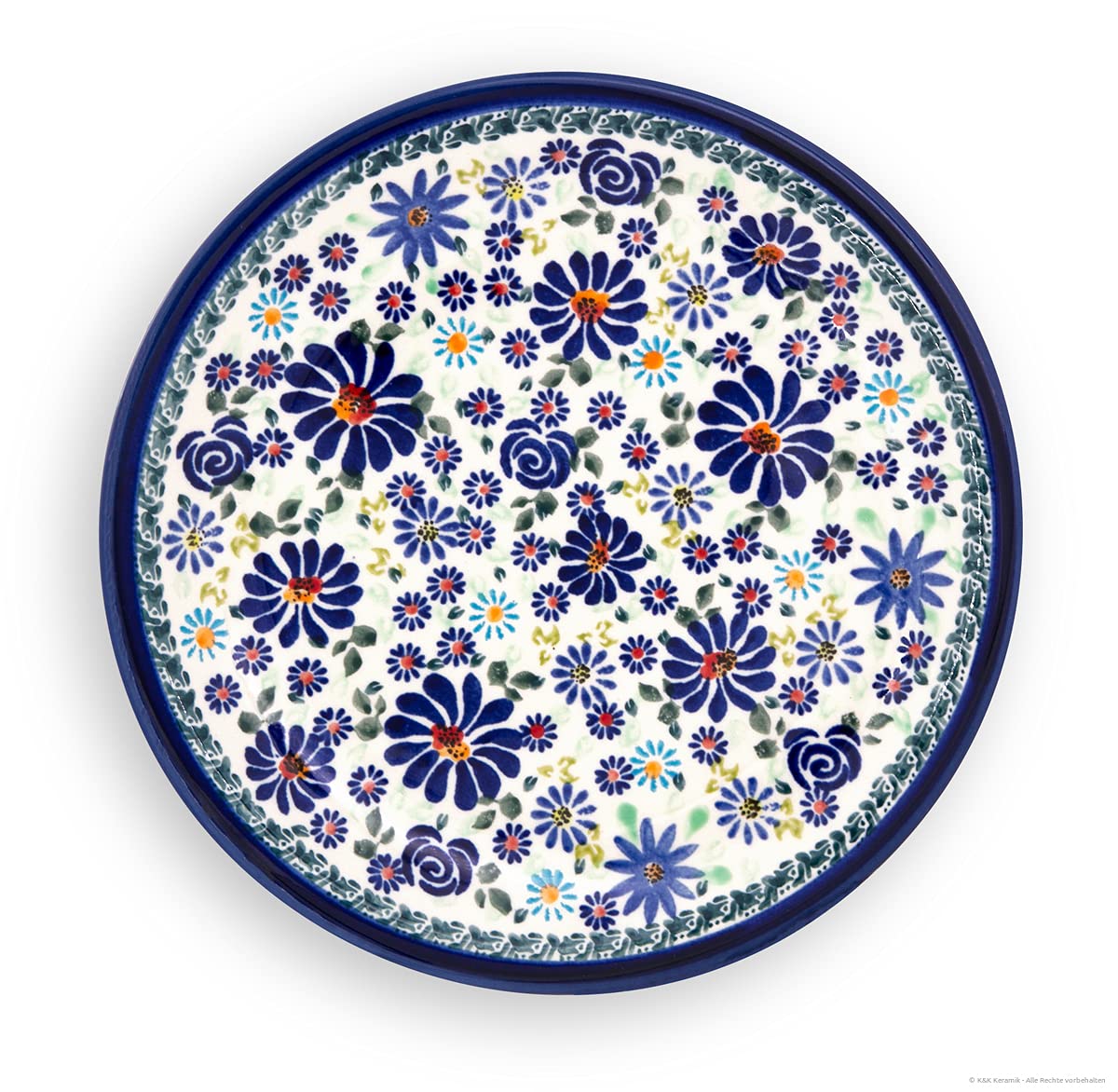 Assiette plate Bunzlauer keramik vaisselle en céramique artisanale grand diamètre 27cm