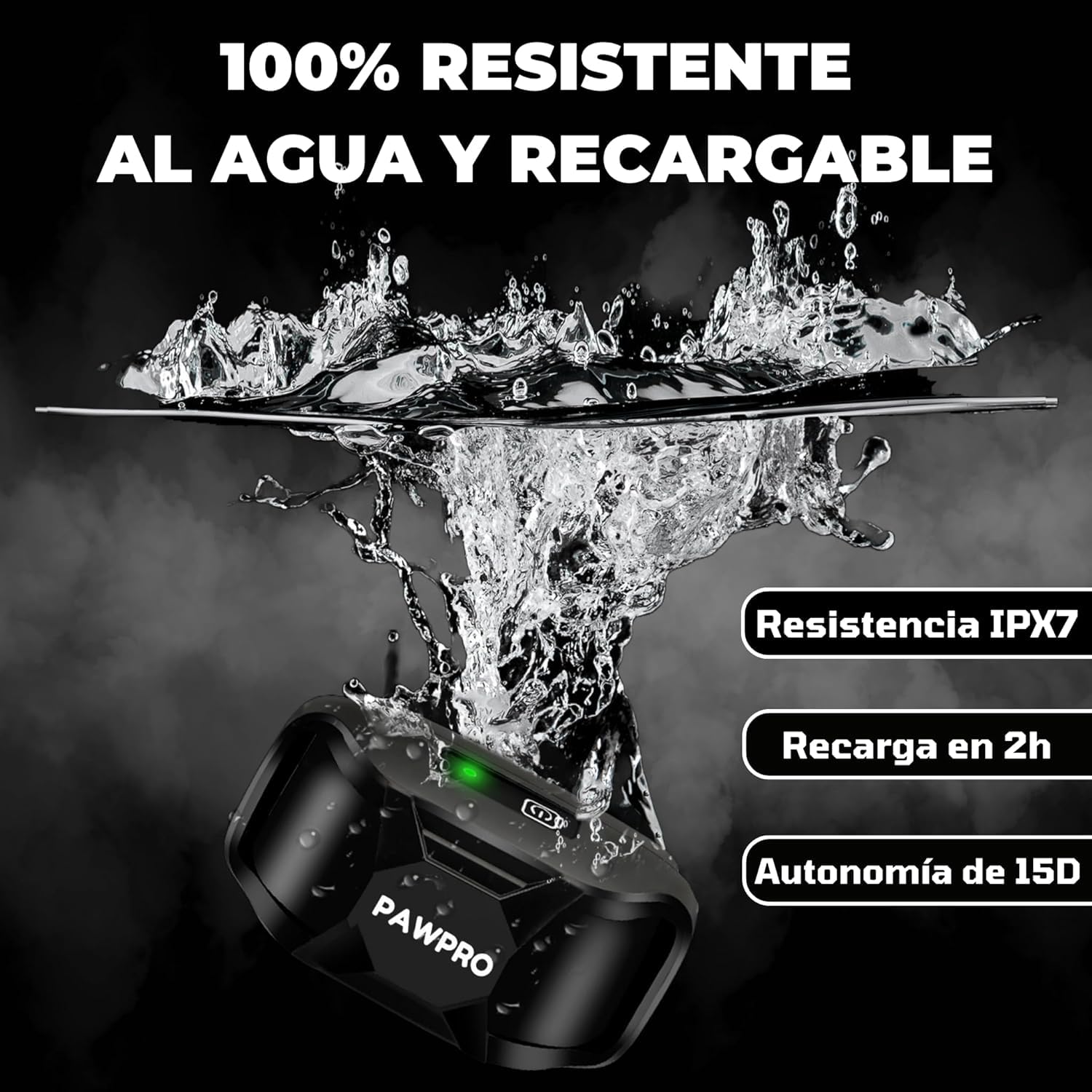 PAWPRO Collar de Adiestramiento para Perros de Todos los Tamaños | Alcance XXL de 3000 Metros | Cumple con la Ley de Bienestar Animal 2024 | 3 Modos: Sonido, Vibración, Boost Vibración (1 Collar)