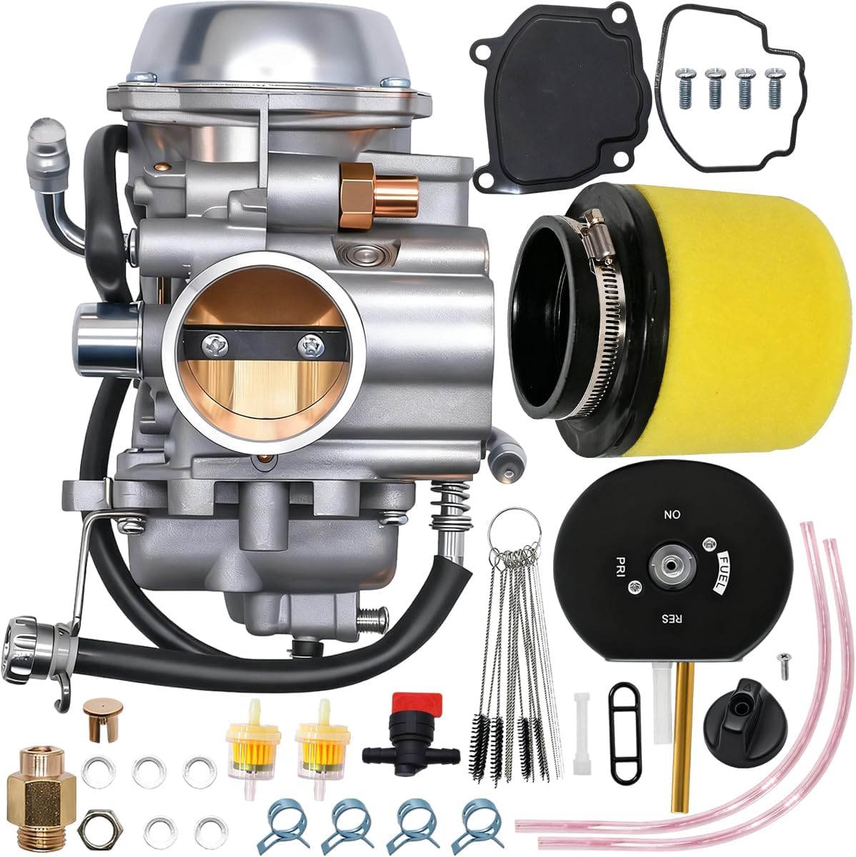0470-352 Carburetor with Fuel Petcock Valve Fit for Arctic Cat ATV 400 1998-2000, for Suzuki LT-F500F LTF500F ATV Quadrunner 1998-2002 Replaces 0470-348 0470-362 0470-367 Carb