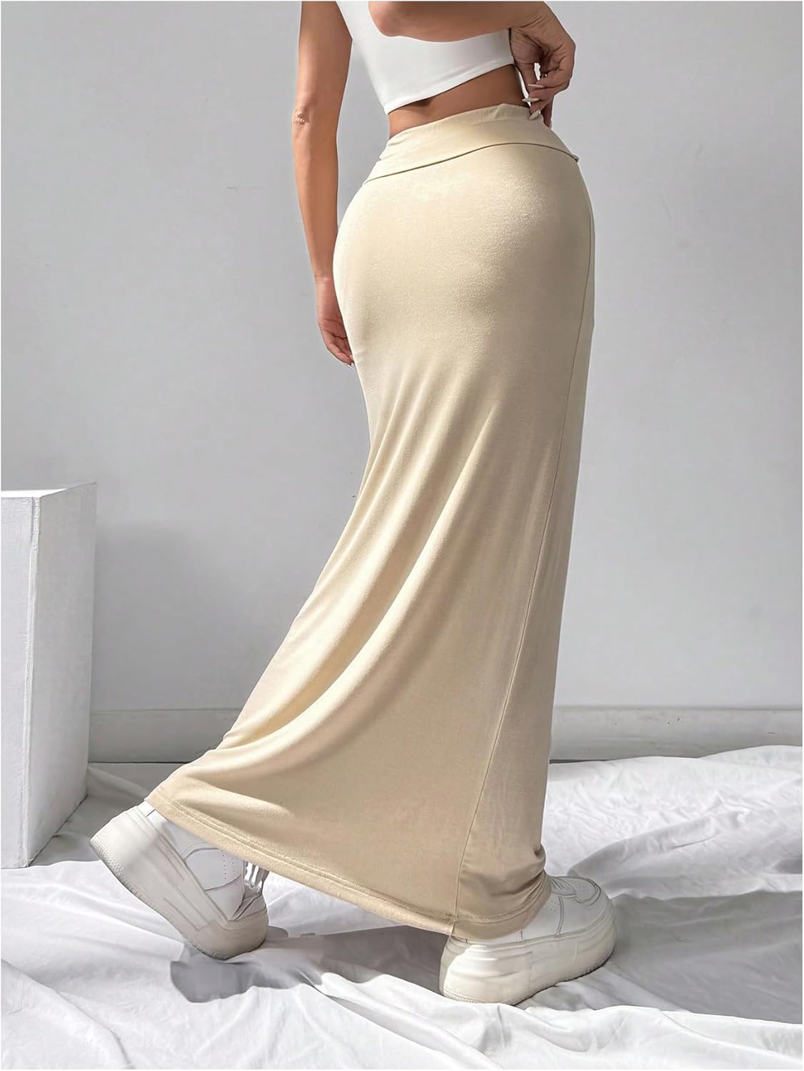 OYOANGLE Women's Long Pencil Skirt High Waisted Bodycon Casual Going Out Y2k Maxi Skirts - Image 3