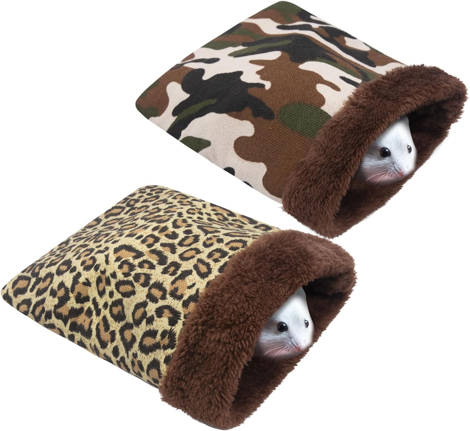Tocwick2 Packs Hamster Sleeping Bag, Small Animal House Bed Hideout Nest, Small Pet Pouch Winter Sleep Sack Cage Nest Bed for Guinea Pig Squirrel Ferret Snake