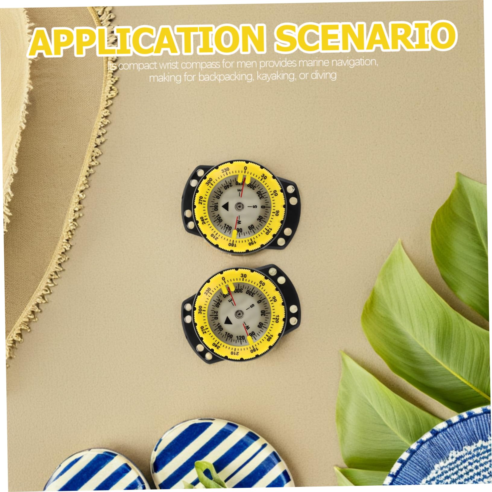 Sosoport 2pezzi Bussola da Polso Supporto Elastico Bussola Magnetica Subacquea per Escursionismo Sopravvivenza Kayak Navigazione Marina Tascabile