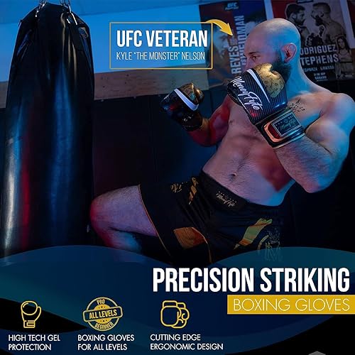 Miniatura 4 de Guantes de boxeo para hombres y mujeres Boxeo, Kickboxing, Muay Thai, MMA, entrenamiento y sparring Guantes para saco de boxeo y bolsa pesada