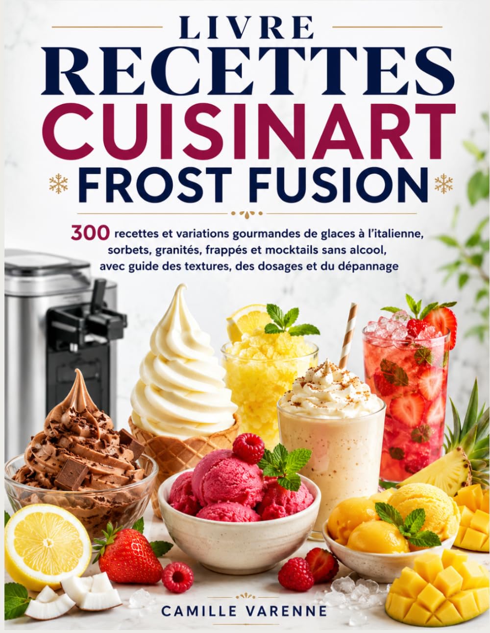 LIVRE RECETTES CUISINART FROST FUSION: 300 recettes et variations gourmandes de glaces à l’italienne, sorbets, granités, frappés et mocktails sans ... des textures, des dosages et du dépannage