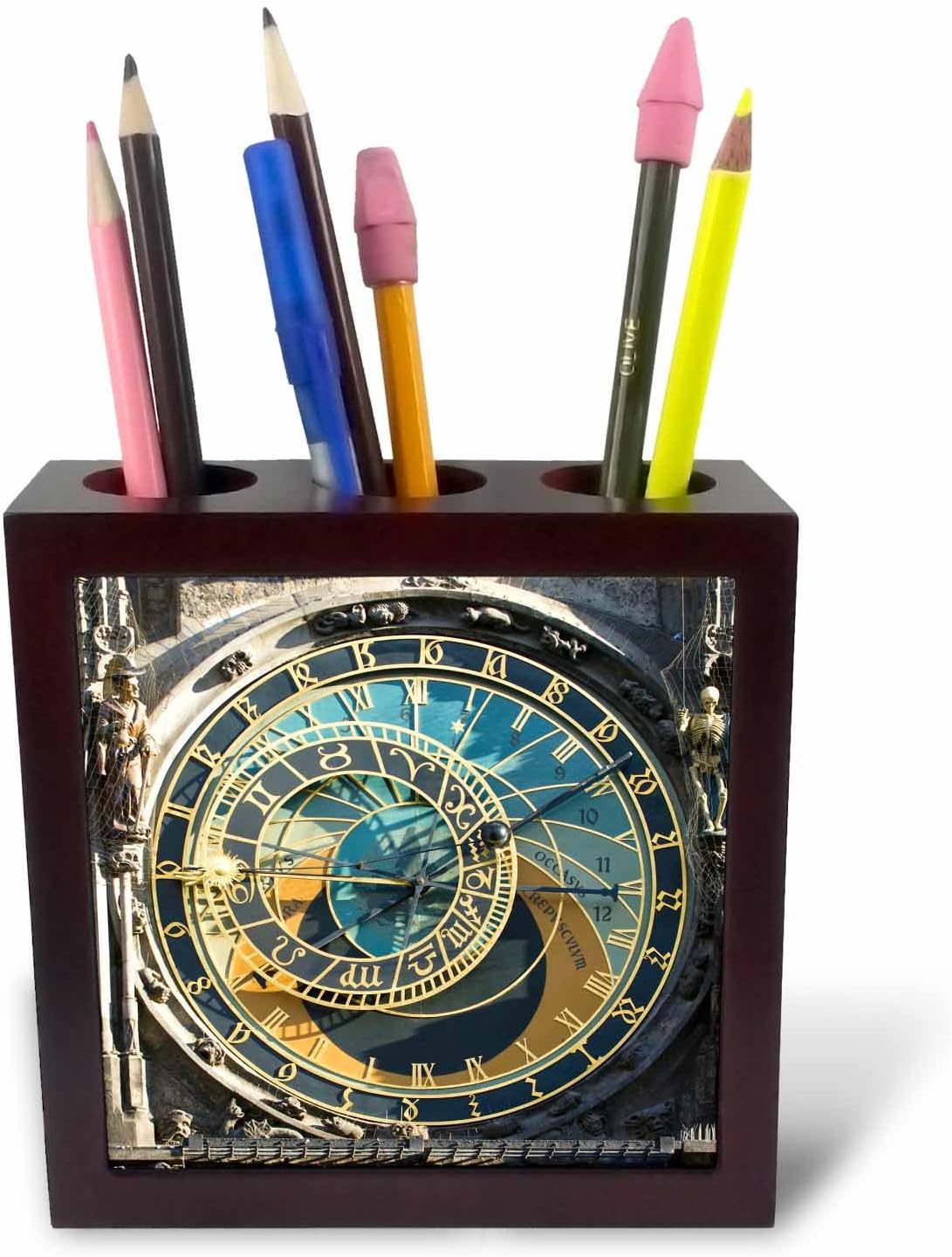 3dRose ph_81259_1 Astronomical Clock, Orloj, Prague, Czech Republic-Eu06 Tha0021-Tom Haseltine-Tile Pen Holder, 5-Inch