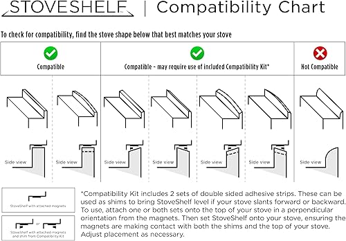 Miniatura 9 de StoveShelf - Juego de decoración de cocina, estante de acero inoxidable de 30 pulgadas + dispensadores de aceite y vinagre, estante magnético para