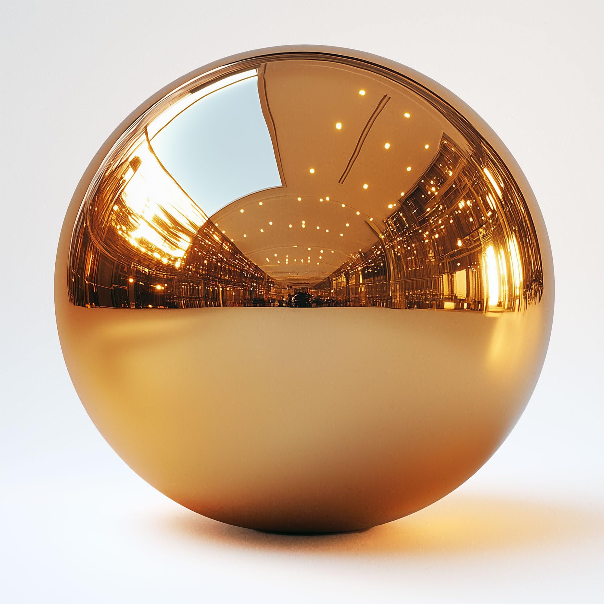 Köhko Bola decorativa dorada pulida de acero inoxidable de alta calidad para estanque, tamaño 38 cm