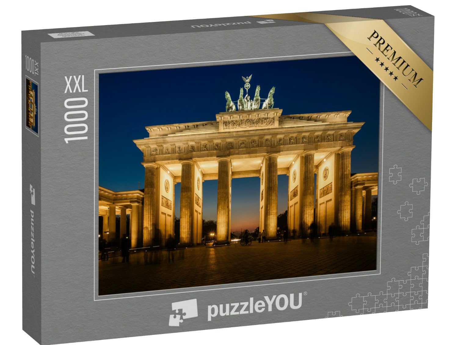 Puzzle 1000 Teile XXL „Das beleuchtete Brandenburger Tor in Berlin“ – aus der Puzzle-Kollektion Berlin, Deutsche Städte
