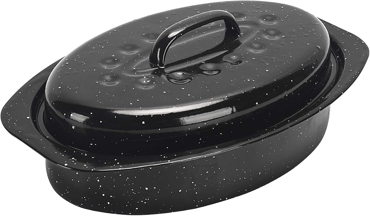 Covered Oval Roaster, 13 inches, Black