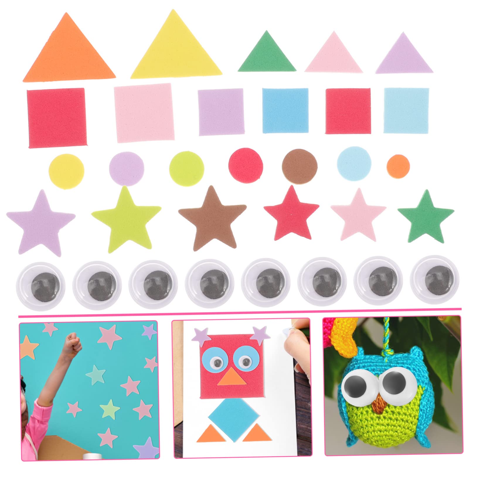4 Set Di Adesivi in ​​schiuma Per Bambini Forme Geometriche Autoadesivi Per Decorazioni Murali Per Bambini