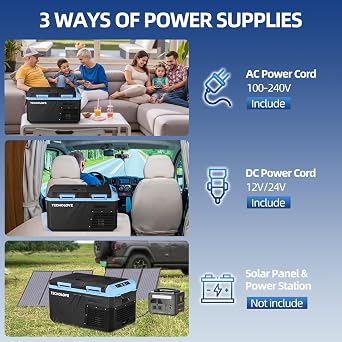 Car Refrigerator 27QT 25L Mini Portable Freezer Door Dual Zone 12/24V DC, 110~240V AC Touch Screen Control Compressor --55℉~45℉ for Camping Truck RV Van