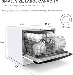 COMFEE’ Countertop Dishwasher, Energy Star Portable Dishwasher, 6 Place Settings, Mini Dishwasher with 8 Washing Programs, Speed, Baby-Care, ECO& Glass, Dish Washer for Dorm, RV& Apartment