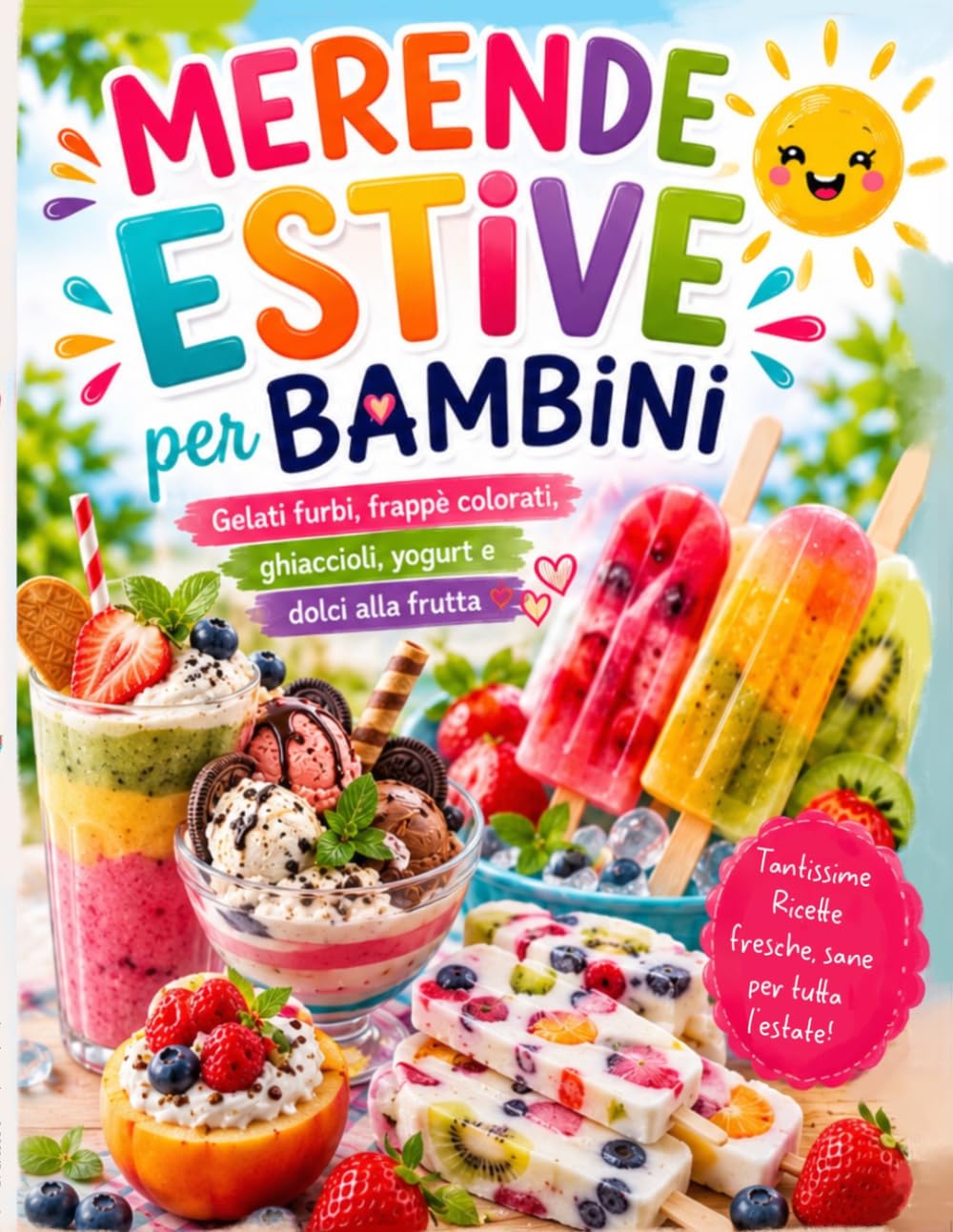 Merende Estive per bambini: Oltre 50 Ricette Sane, Facili e Divertenti per Piccoli Chef: Dai Gelati Furbi e Ghiaccioli Fatti in Casa a Frappè Colorati, Yogurt e Dolci alla Frutta
