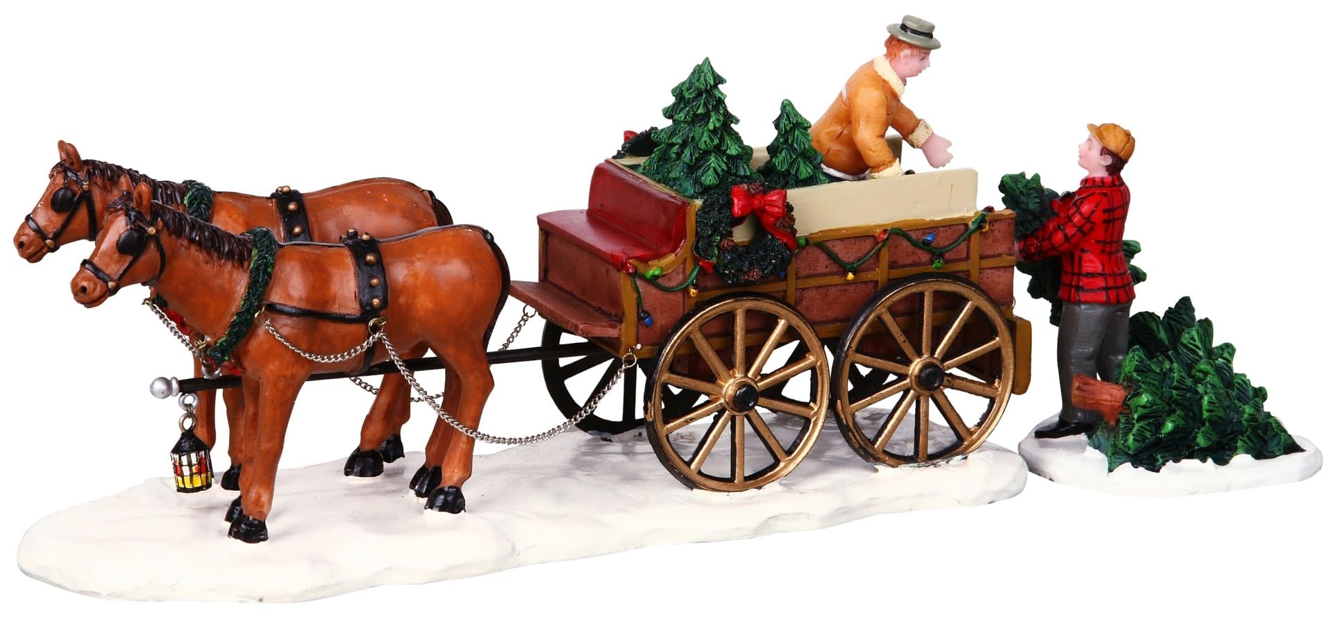 Lemax 43451 Décoration chariot et sapins de Noël