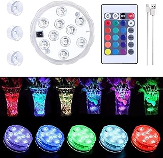 1 Stück Wiederaufladbare LED-Tauchlichter mit Fernbedienung, Wasserdichtes Led-Licht mit Saugnäpfen für den Pool,USB Multi-Color Bathtub Waterproof Light,Für Pool Vase Aquarium Party Dekoration