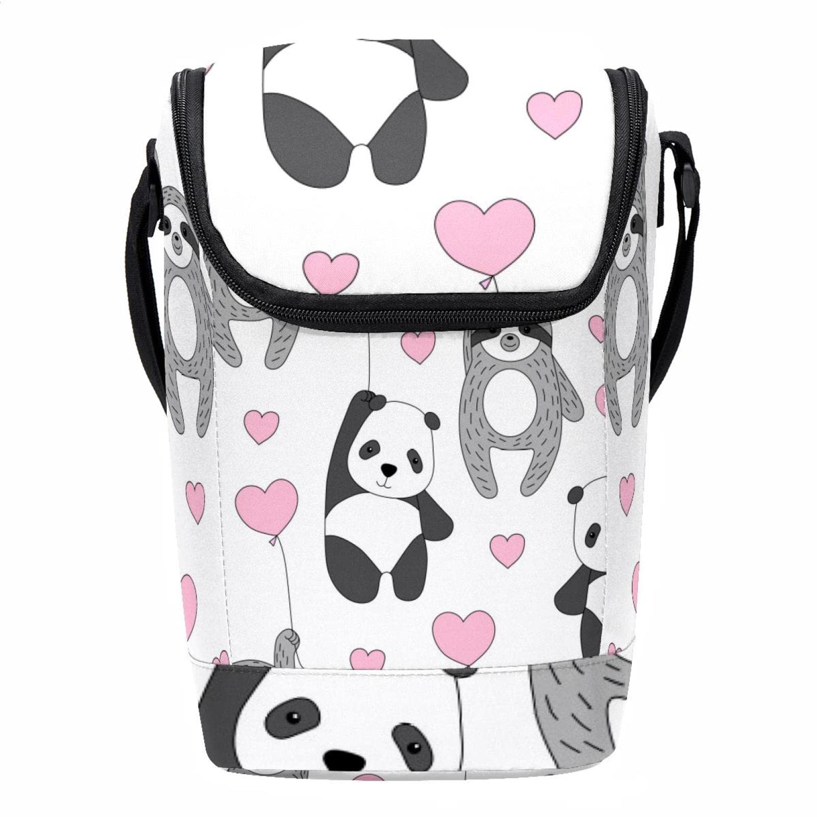 Lonchera de panda con globos diseño animado bolsa almuerzo ligera