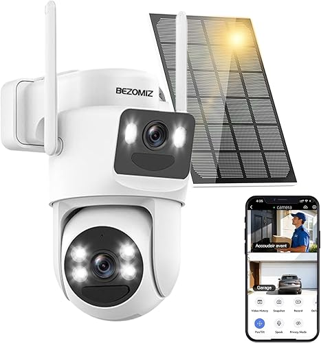4K Wireless Solar WiFi Surveillance Camera, Dual Lens Out…