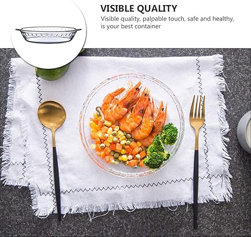 Miniatura 2 de MARURY Plato para hornear de vidrio transparente resistente al calor, sartén de vidrio oblongo, bandeja para hornear para hornear horno de 7 pulgadas