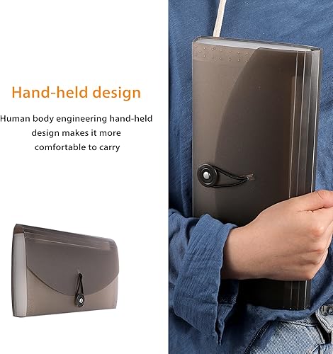 Miniatura 18 de BTSKY Carpeta de archivos expansible, 13 bolsillos, pequeña carpeta de archivo de acordeón, soporte para tarjetas expandibles, carpeta