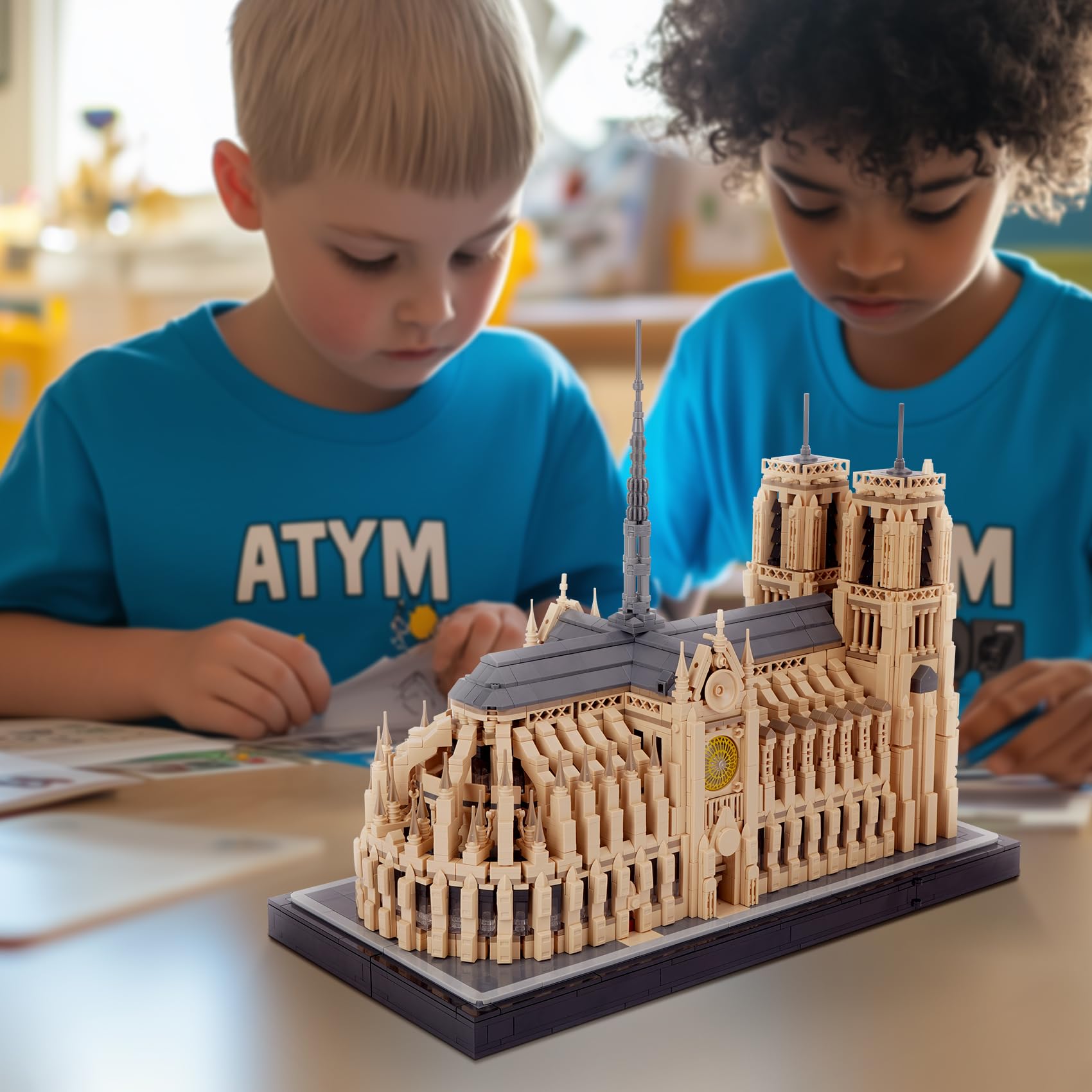 LULUFUN Bauklotz-Set, Bewegliche Notre Dame de Paris Kirche Modell Bausätze, 3D Puzzle für Erwachsene, Architektur Bauspielzeug, 5210 Teile