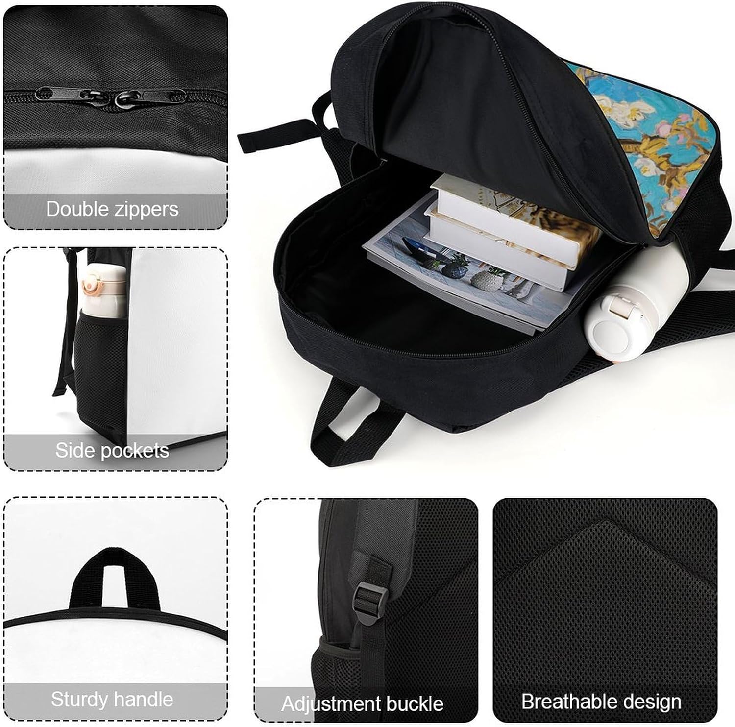 Blossoming Tree Large Backpack for Work, 17 Inch Laptop Bag image 4