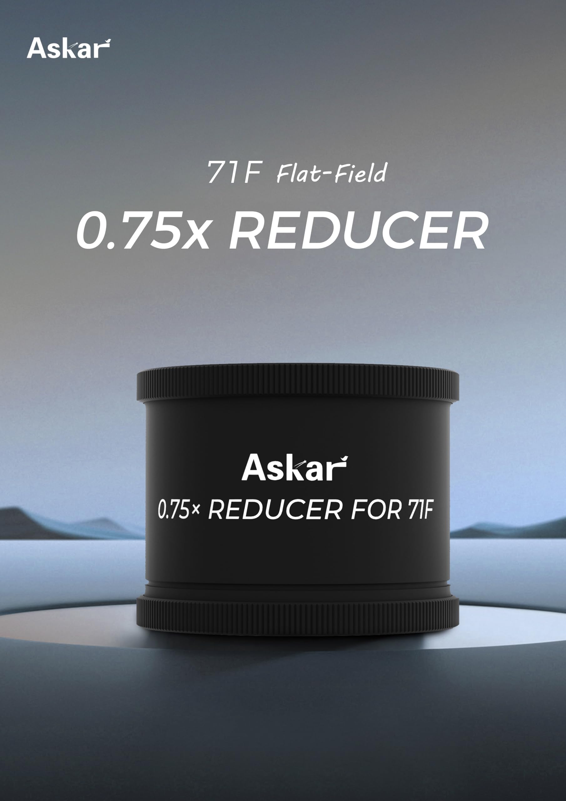 Askar Diseño de triple reductor 71F 0.75x soporta un marco completo de 44 mm
