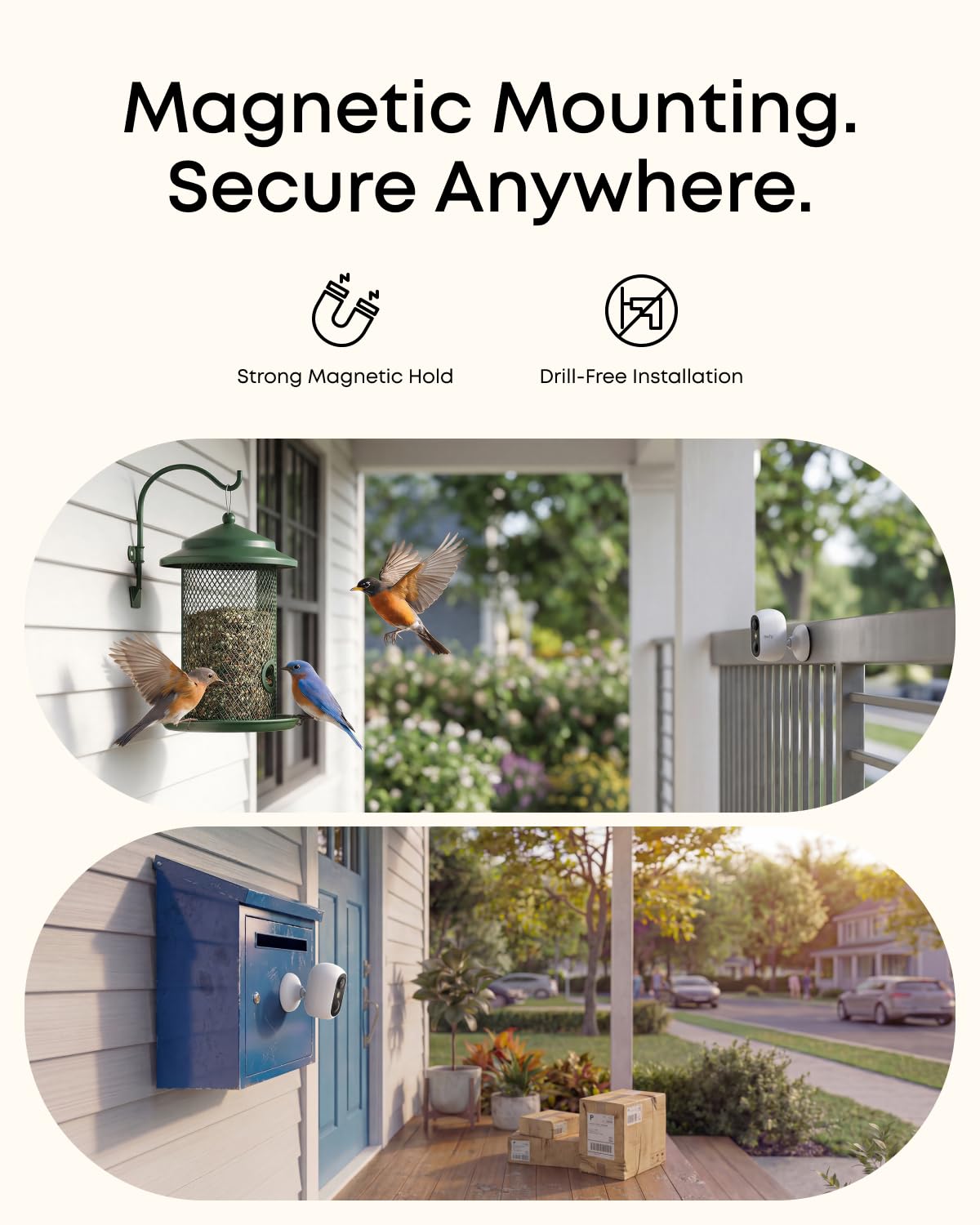 eufy Security eufyCam C35, Wireless Security Camera, Outdoor and Indoor, Magnetic Mount, Color Night Vision, Local Storage, No Monthly Fee, IP67, Supports Solar Panel, White — view 2