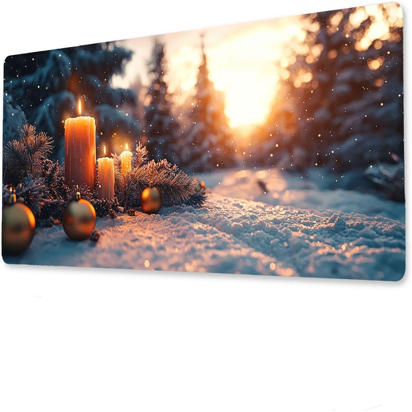 Podkładka pod mysz świecową, podkładka pod mysz do gier XXL 1200 x 600 x 5 mm, podkładka na biurko dla graczy, bardzo duża bezszwowa mata na stół dla graczy, antypoślizgowa podstawa, wodoodporna