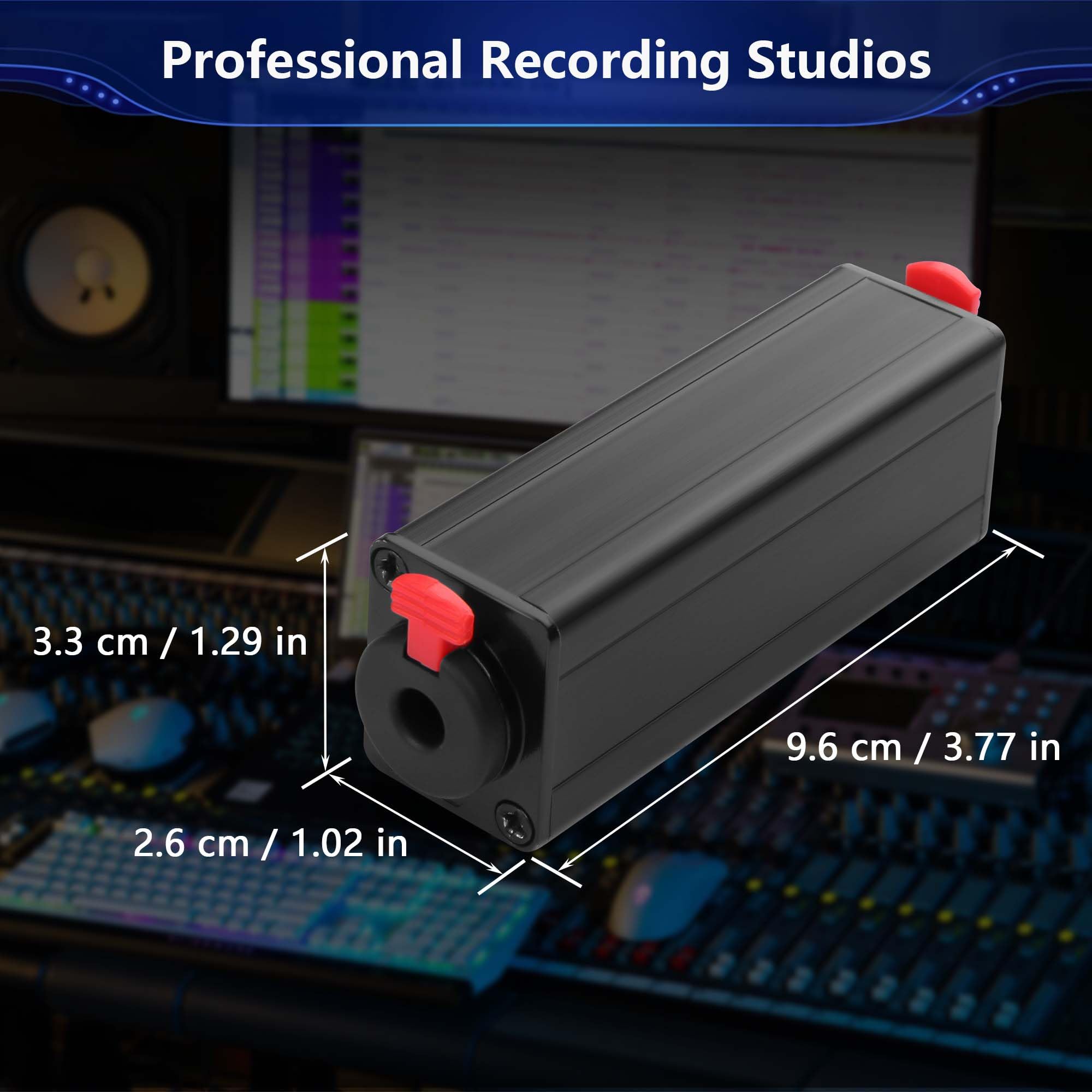 CERRXIAN Isolatore acustico da 6,35 mm, trasformatore di isolamento passivo da femmina a femmina da 6,35 mm, filtro antirumore, elimina il ronzio del circuito di messa a terra per uso in studio, casa