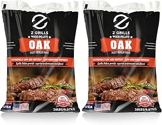 Z GRILLS Wood Pellets for Smoker Grill and BBQ, 100% All-Natural Hardwood Oak Pellet, 40lbs