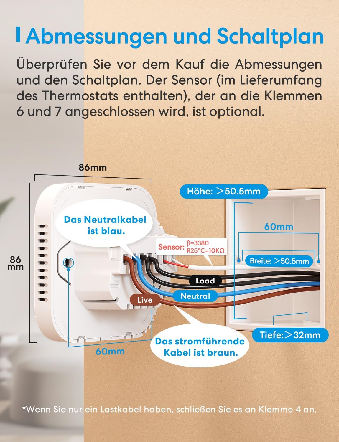 Meross Smart Elektrische Thermostat, WLAN Fußbodenheizung Raumthermostat, Heizen & Kühlen kompatibel mit Alexa und Google, Sprachsteuerung, Fernsteuerung und Zeitplan