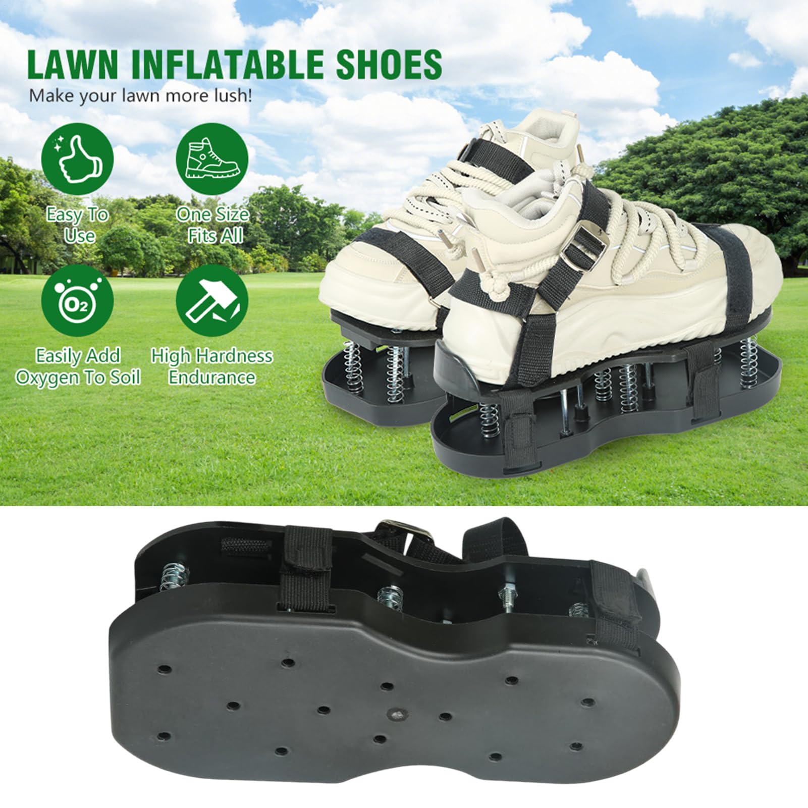 Grass Aerator, chaussures d'aération pour pelouse Aérateur de sol avec un