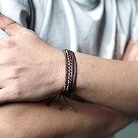 Vista 112 de Handmade Natural Stone Beaded Healing Bracelet Gift for Men Adjustable Rope String Bracelet