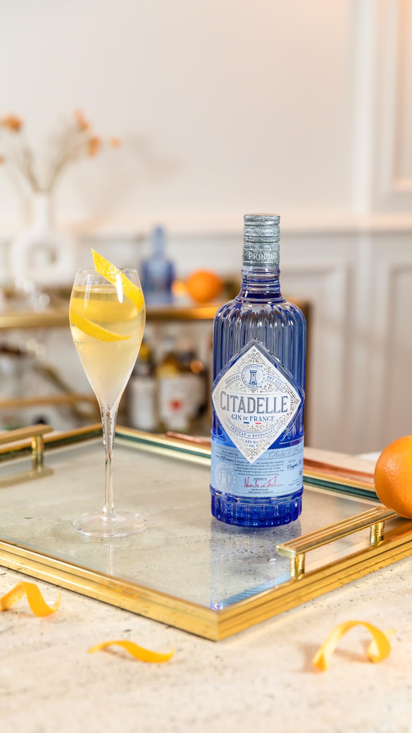 CITADELLE Gin - Distilled Gin - Origine : France - 44% Alcool - 70 cl | Origine : France / Poitou-Charentes - Notes Herbacées, Fleuries et d'Agrumes - Idéal en Cocktail Gin Tonic