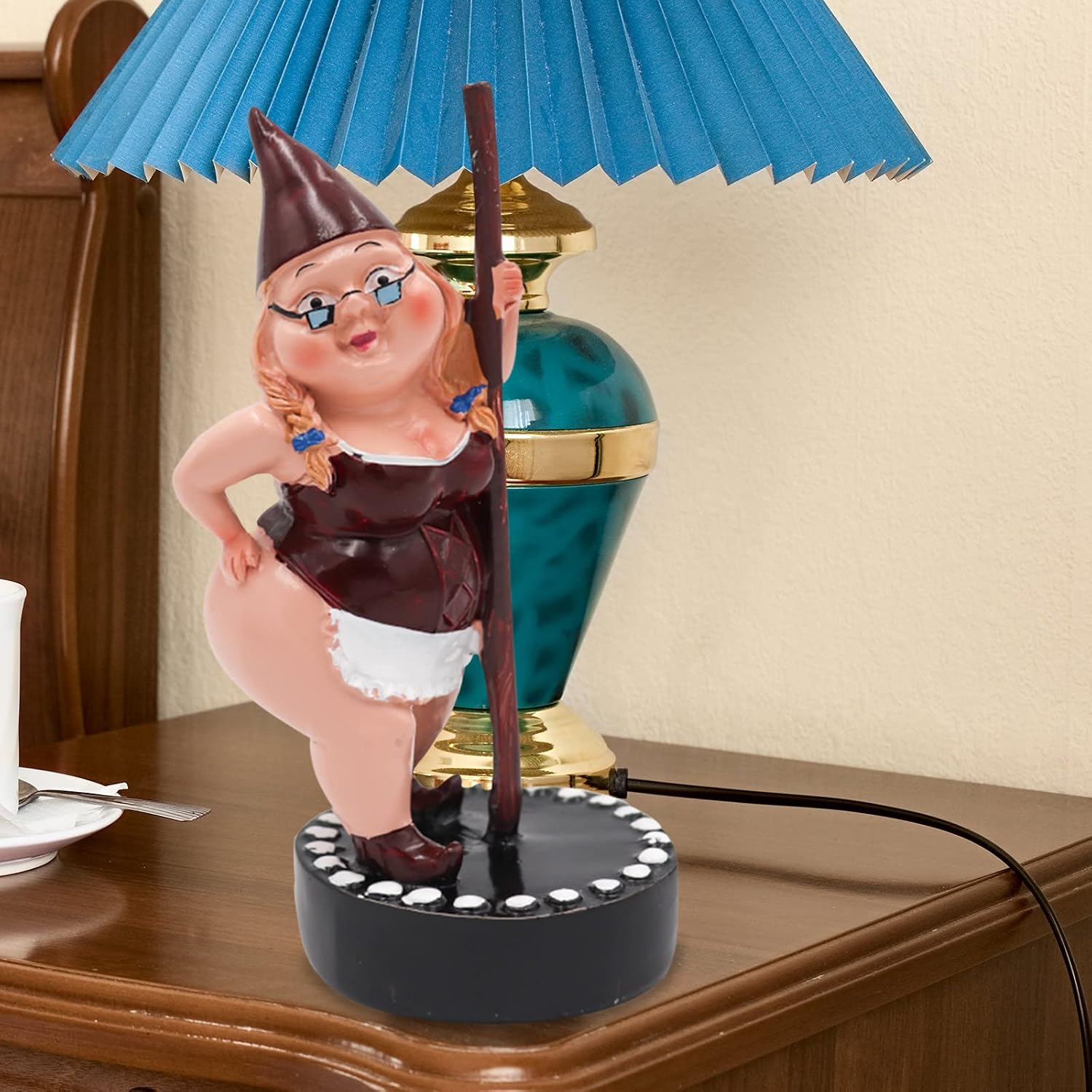 Dnoifne Pole Dancing Gnome Statue, Resin Garden Gnome Statues, Funny Outdoor Gnome Figure, Creative Garden Spring Decoration, Pole Dance Garden Gnome, Spring Garden Statue(6.7"/17 cm) image 5