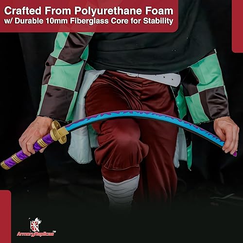 Miniatura 6 de Armory Replicas - Katana réplica de espuma de poliuretano Zoro pirata anime Wado Ichimonji - Espada de espuma para cosplay, LARP, prop de cosplay