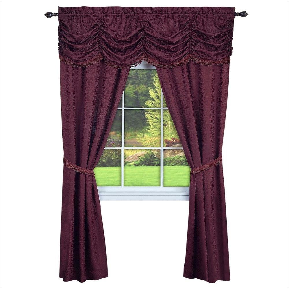 ACHIM Home Furnishings PAPN63BU12 Panache Window Panel, 55" x 63", Burgundy