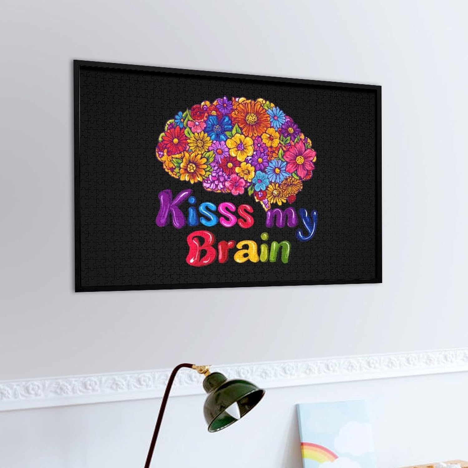 Kisses Your Brain Puzzles for Adults 1000 PCS Wooden Jigsaw Puzzle Wall Decor Christmas