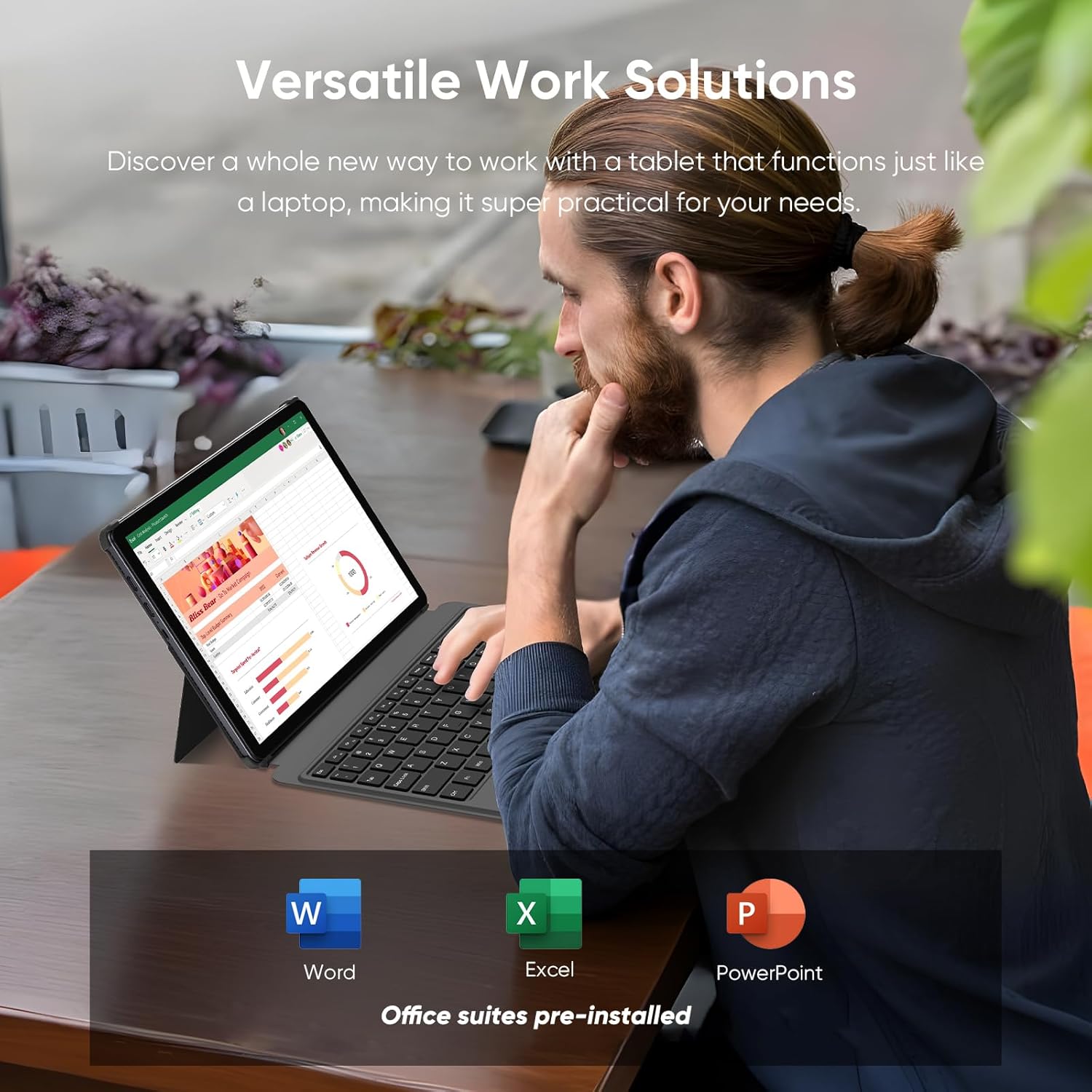 AE86 10.1" Touchscreen Tablet PC/Mini Computer with Keyboard & Pen, 12GB RAM 256GB SSD, Core m3 up to 3.4GHz, Win 11 Pro, Office 2024, USB-C, Micro HDMI, BT 5.0, WiFi 5 – Space Gray