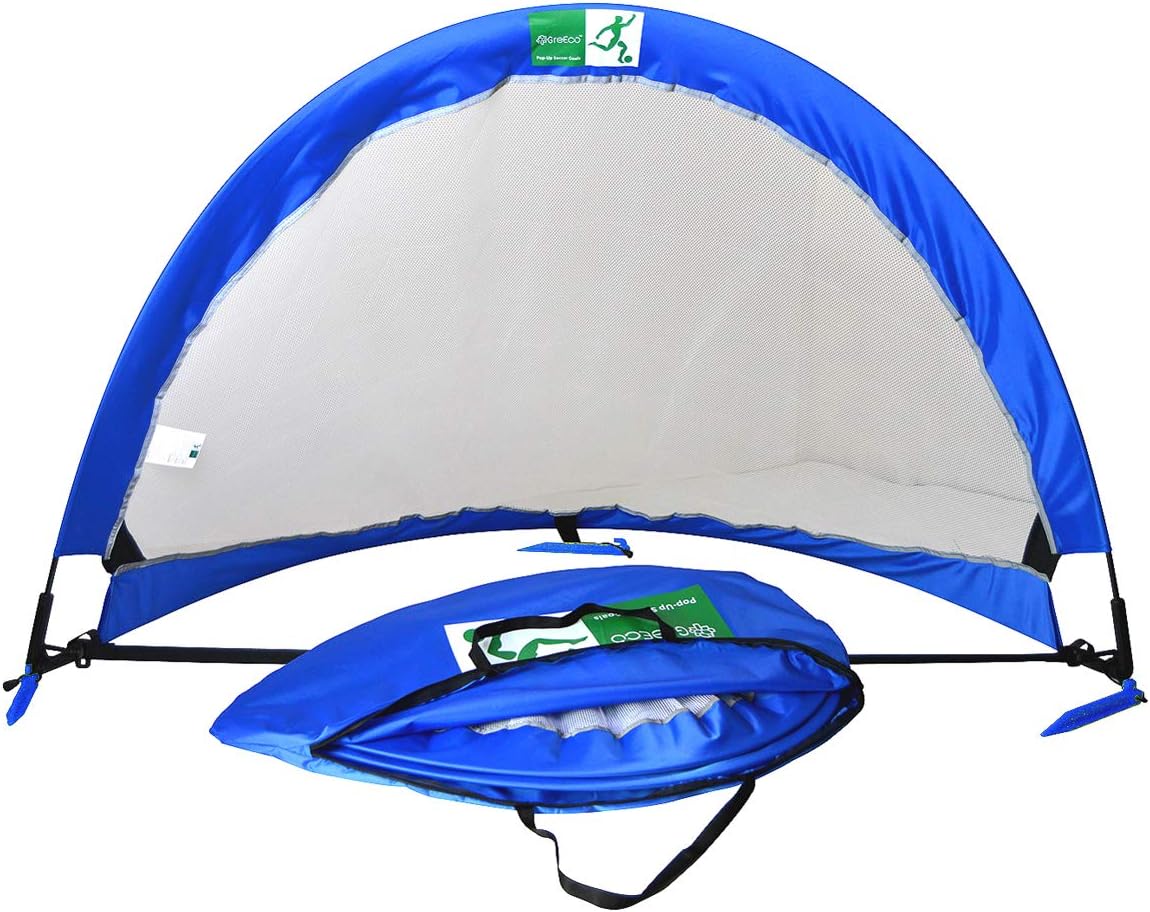 GreEco Set of 2 Pop Up Goals Foldable Gate - Pair of Soccer Goals or FPV Racing Gate Option