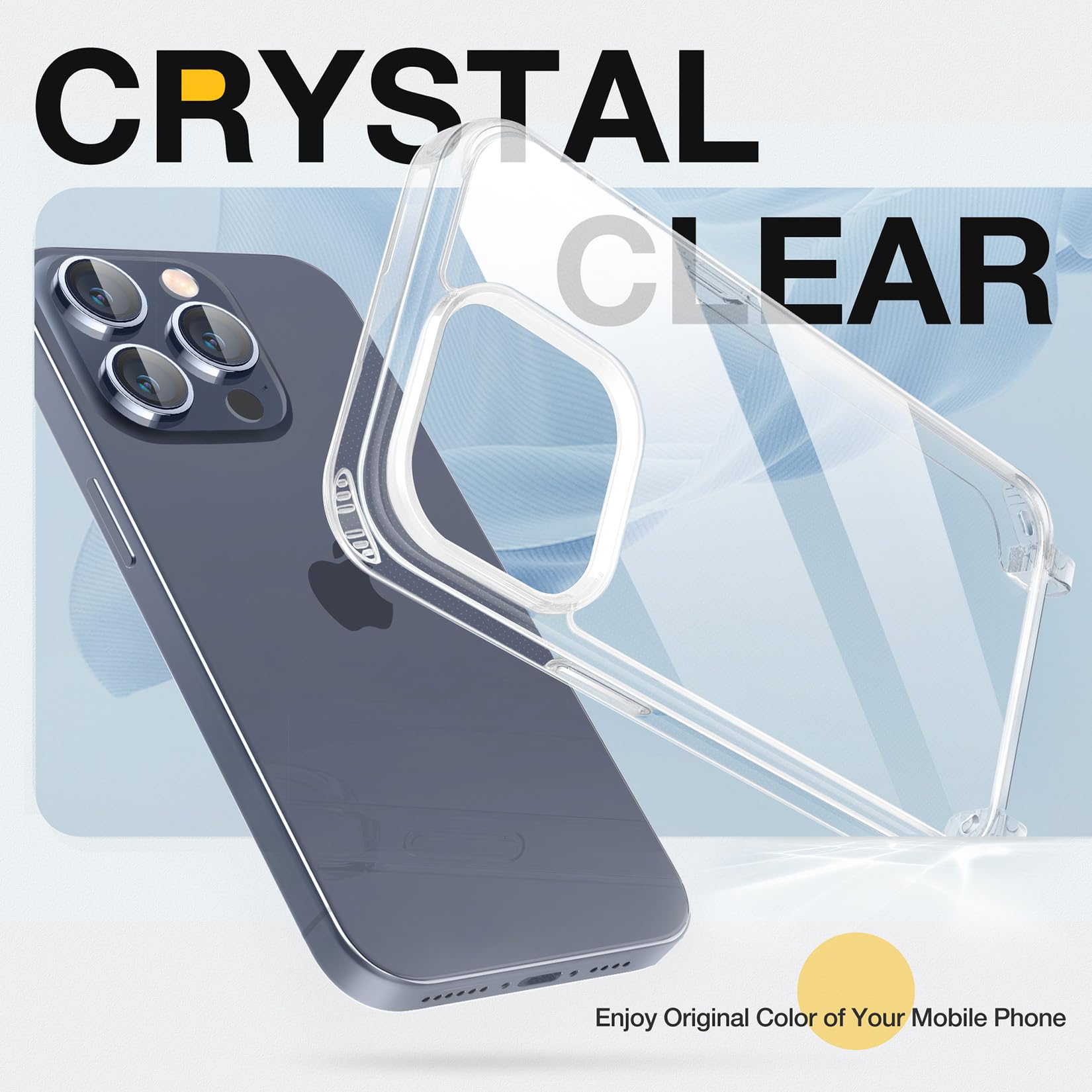 GOODVISH Cover Compatibile con iPhone 15 Pro Max Trasparente con Cordino, Custodia con Regolabile Collana per iPhone 15 Pro Max 6.7'', [Antiurto] [AntiGraffio] Case con Laccio Tracolla, Blu