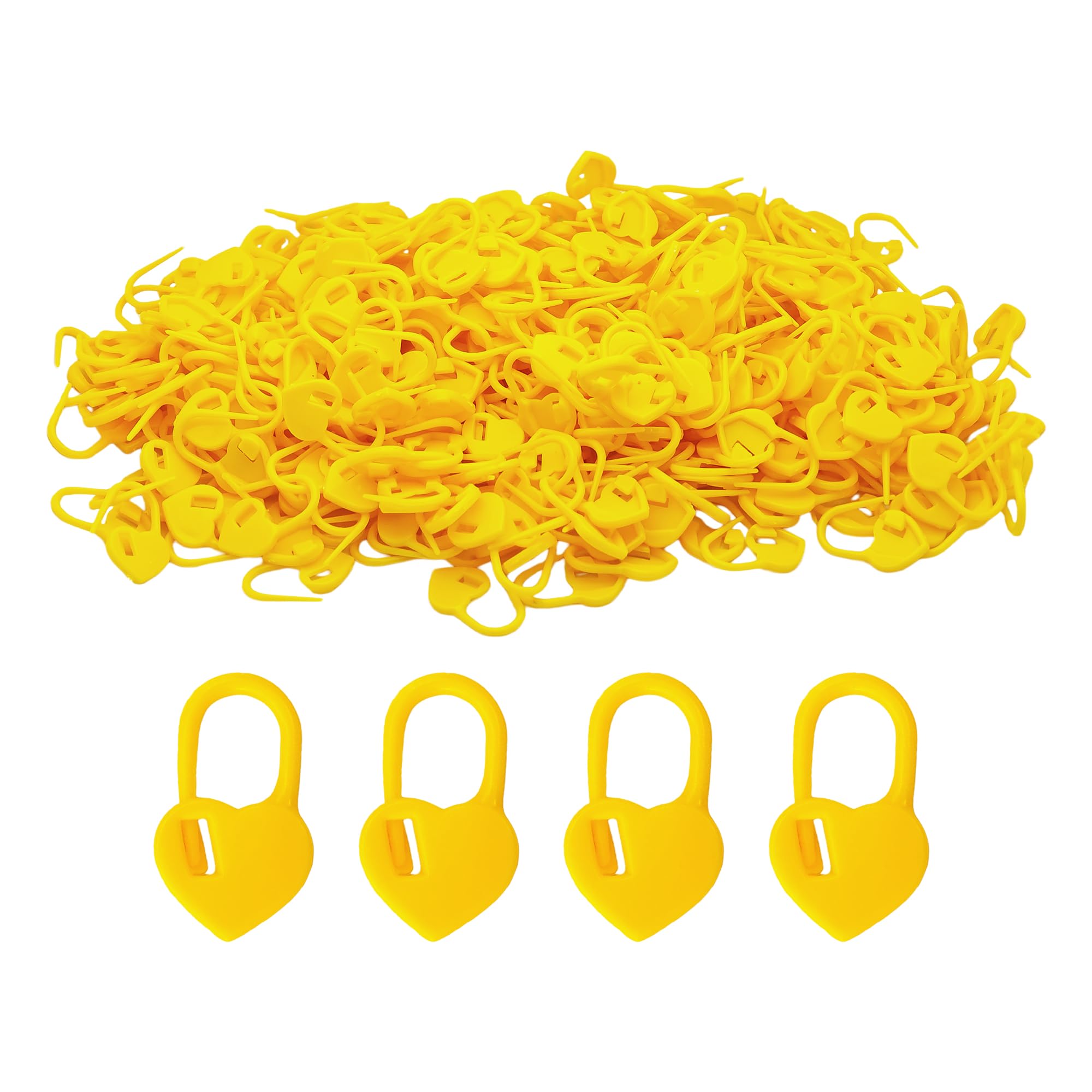 500 marcadores de punto de ganchillo de plástico, clips de aguja de bloqueo en forma de corazón para tejer, costura, proyectos hechos a mano, suministros de manualidades, agujas de contador de