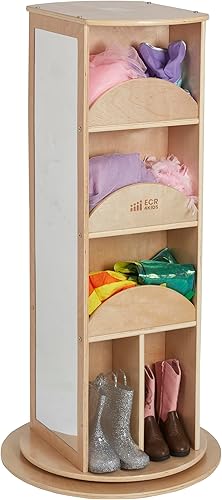 Miniatura 11 de ECR4Kids Carrusel giratorio de disfraces, organizador de disfraces, natural Natural,Gris (Grey Wash),Blanco Cal,https://www.amazon.com/dp/undefined