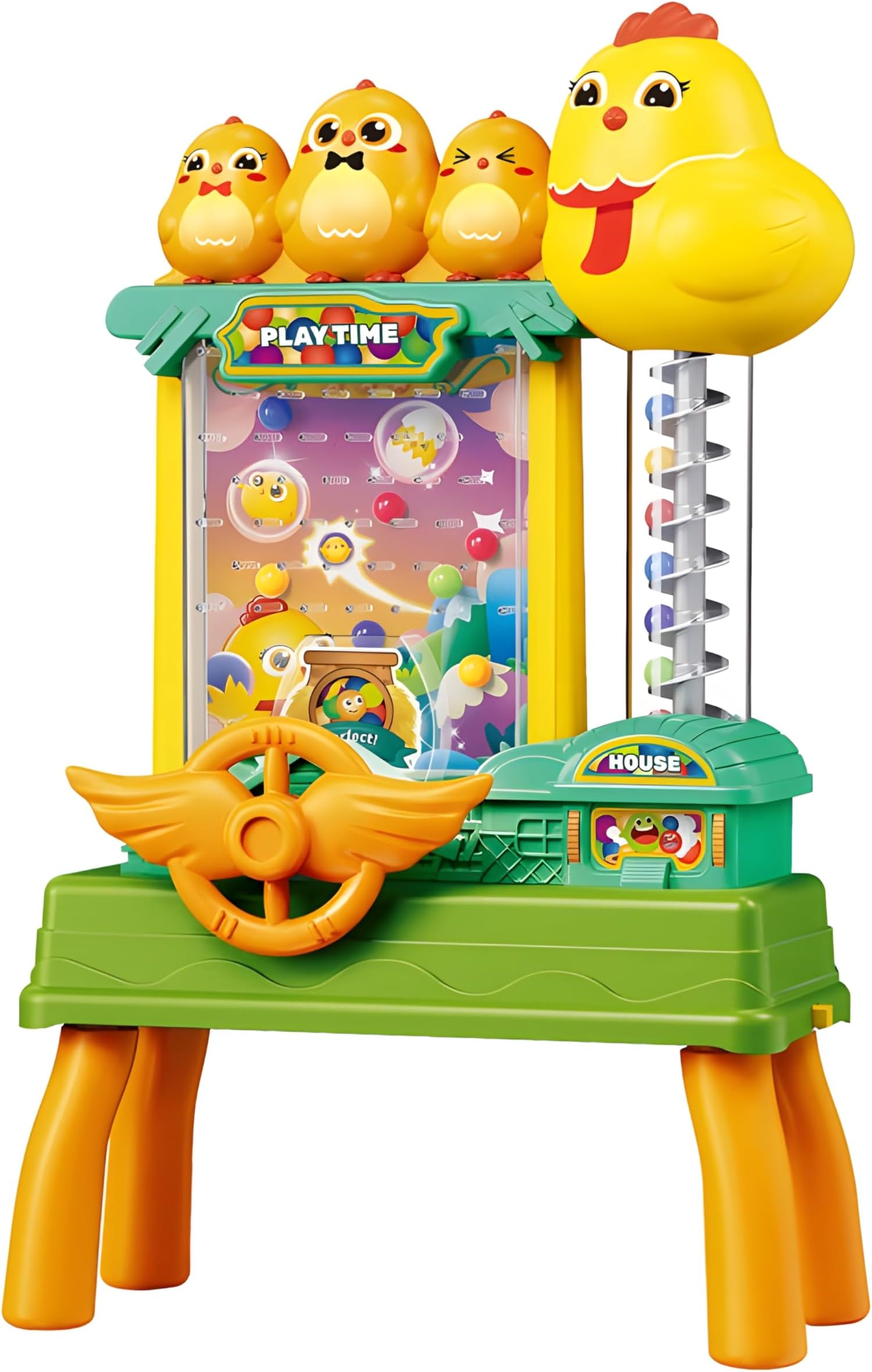 Spin Catch Game Reaction Training Table Game with Lights & Music, Steering Wheel Ball Catcher, Dribble Building Track Toy for Kids|Boys|Girls (Color-as per Availability), Ages +3Yrs.