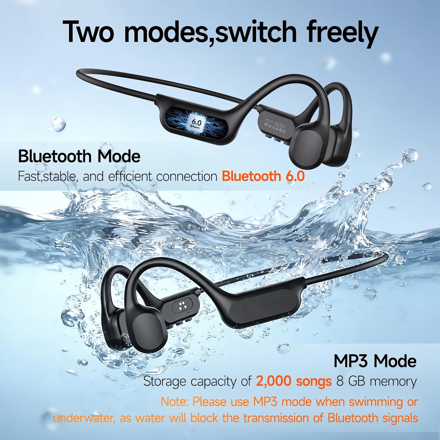 esonstyle Swimming Headphones Underwater Bluetooth 6.2 - IP68 Waterproof image 5