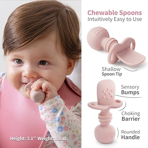 Miniatura 5 de SAMiGO Juego de Alimentación de Silicona para Bebé, Suministros de Destete LED para Bebé, Tazón con Placa de Succión, Babero, Copa, Cucharas